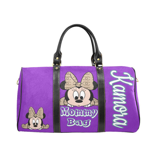 Neon Purple and Teal Minnie Mommy Bag