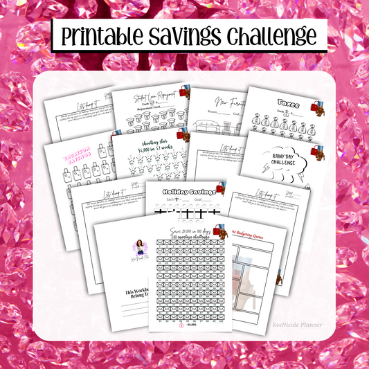 Printable Pumps and Bags Savings Challenge Book