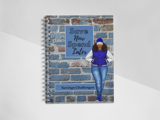 Save Now Spend Later Blue Savings Challenge Book